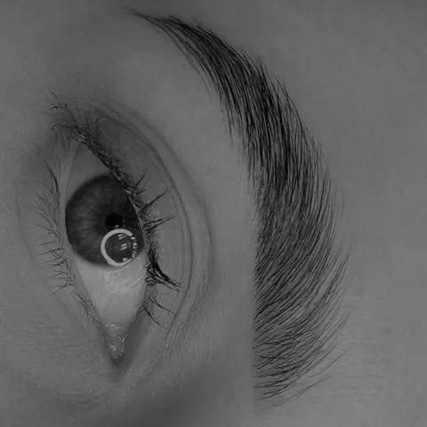 Cejas peinadas y definidas, en blanco y negro