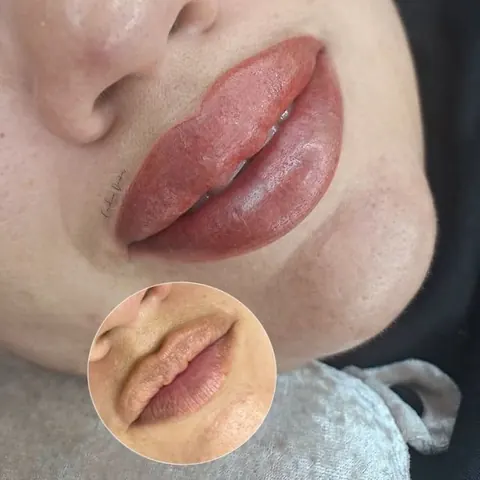 Micropigmentación de labios: antes y después